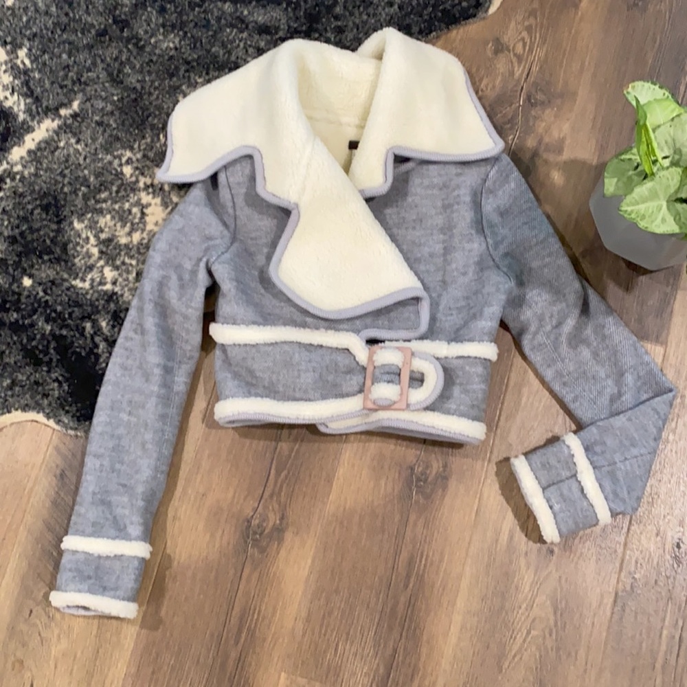 {Alexander McQueen} Cashmere Wool Fleece Moto Jacket